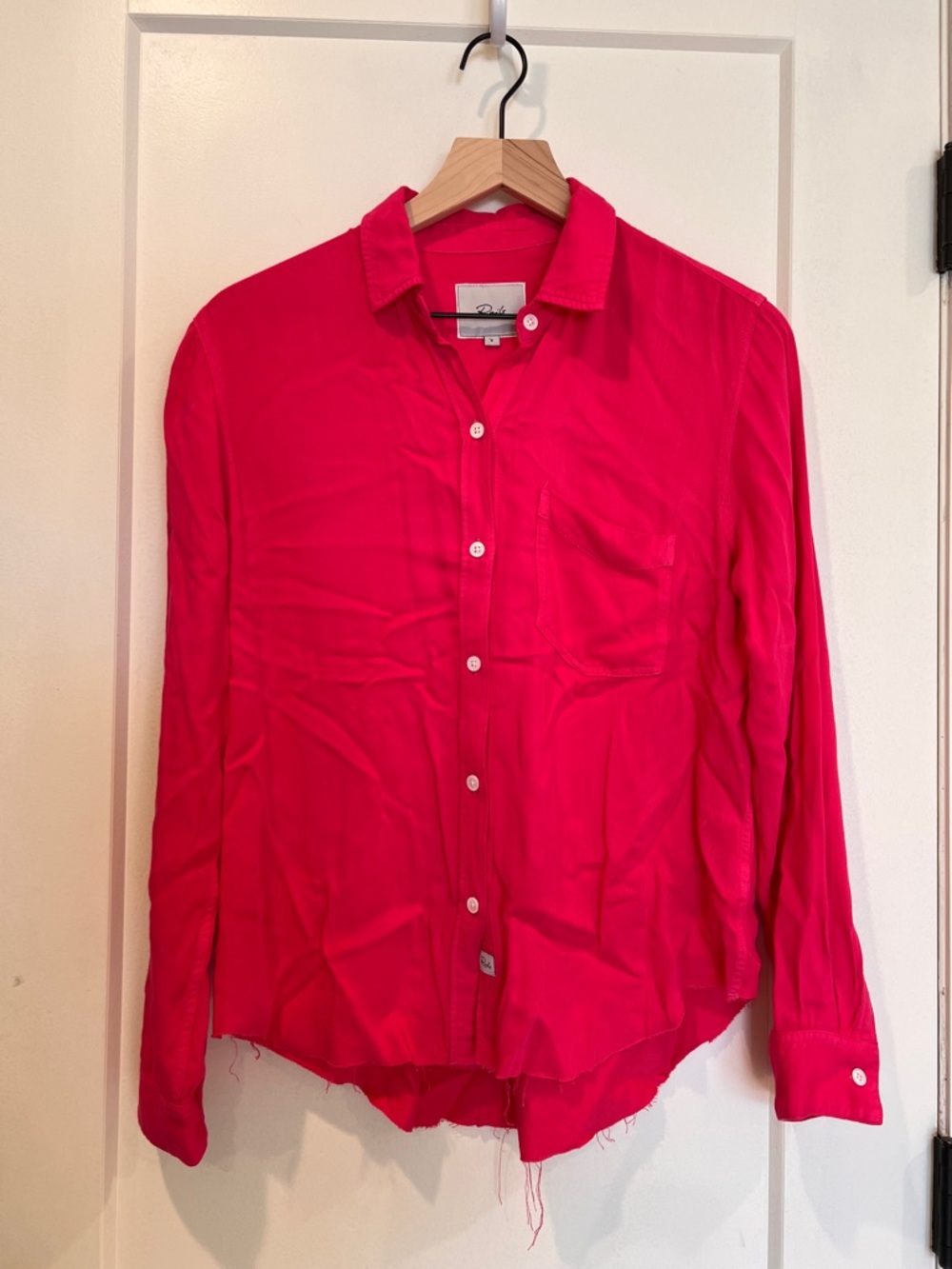 Rails Ingrid Raw Hem Shirt - Hibiscus